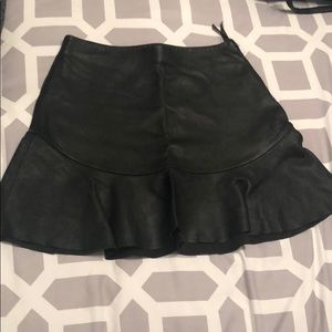 Black Faux Leather Skirt